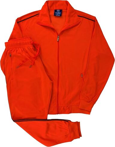 Men 2-piece Classic Jogger Tracksuit Track Jacket & Trackpants Solid Plain Outfit in Kuwait