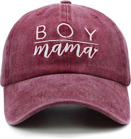 Boy Mama Baseball Cap for Women, Adjustable Cotton Embroidered Mom Hat, Funny Gift for Mothers Day, Birthday in Kuwait
