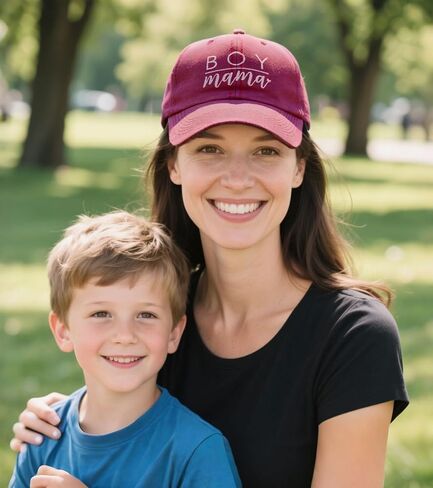 Boy Mama Baseball Cap for Women, Adjustable Cotton Embroidered Mom Hat, Funny Gift for Mothers Day, Birthday in Kuwait