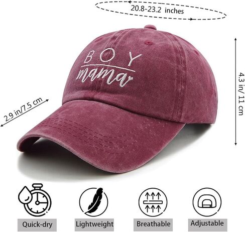 Boy Mama Baseball Cap for Women, Adjustable Cotton Embroidered Mom Hat, Funny Gift for Mothers Day, Birthday in Kuwait