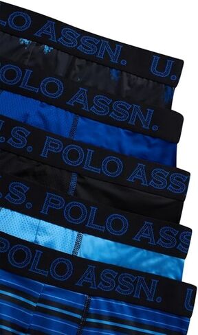 U.S. Polo Assn. Men's Boxer Briefs - 5 Pack Moisture Wicking Performance Underwear Boxers with No Fly Pouch (Sizes: S-XL) in Saudi Arabia