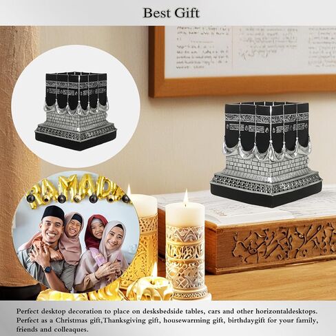 Islamic Kaba Replice Model, Muslim Turkish Home Table Decorations Perfect Islamic Ramadan Showpiece Eid Gifts Bookend Gold Plated Traditional Home Table Fireplace Decor in Kuwait