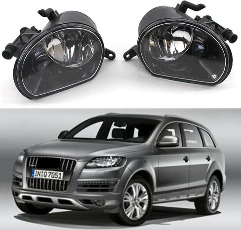 زوج من مصباح ضوء الضباب الأمامي متوافق مع Audi Q7 2010-2015 يحل محل 4L0941699A 4L0941700A AU2592124 AU2593124 ، Black in Saudi Arabia