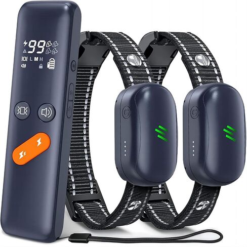Dog Training Collar - 2 Dogs Shock Collar for Large Dog with Remote 1600ft, 3 Training Modes, Rechargeable IPX7 Waterproof Electric Dog Collar for Small Medium Large Dogs in Saudi Arabia