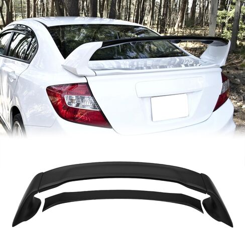 Spoiler Trunk متوافق مع 2012-2015 هوندا سيفيك سيدان 4 أبواب ، موغن على طراز Mugen ABS Tail Tail Spoiler Wing ، أسود غير مصقول in Saudi Arabia