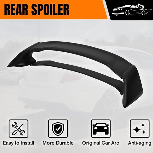 Spoiler Trunk متوافق مع 2012-2015 هوندا سيفيك سيدان 4 أبواب ، موغن على طراز Mugen ABS Tail Tail Spoiler Wing ، أسود غير مصقول in Saudi Arabia