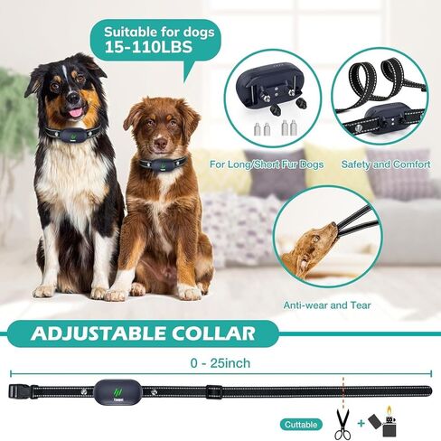 Dog Training Collar - 2 Dogs Shock Collar for Large Dog with Remote 1600ft, 3 Training Modes, Rechargeable IPX7 Waterproof Electric Dog Collar for Small Medium Large Dogs in Saudi Arabia