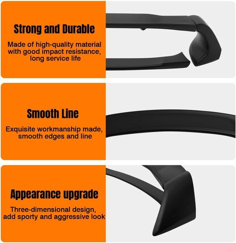 Spoiler Trunk متوافق مع 2012-2015 هوندا سيفيك سيدان 4 أبواب ، موغن على طراز Mugen ABS Tail Tail Spoiler Wing ، أسود غير مصقول in Saudi Arabia