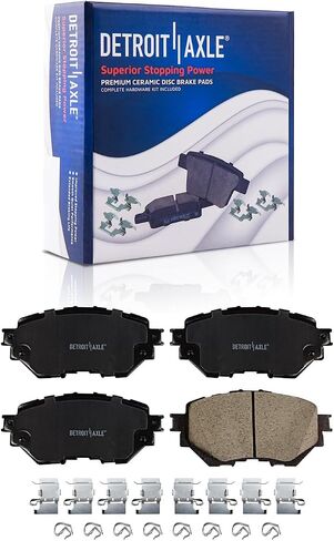 Detroit Axle - مجموعة الفرامل لعام 2014 2015 2016 2017 2018 Mazda 3 دوارات الفرامل المحفورة والذاتية ومنصات الفرامل السيراميك في الأمام والخلفية البديلة in Saudi Arabia