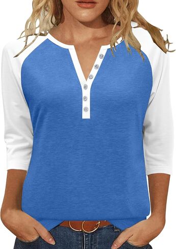 Heymiss Womens Summer Tops 3/4 طول الأكمام الخامسة in Kuwait