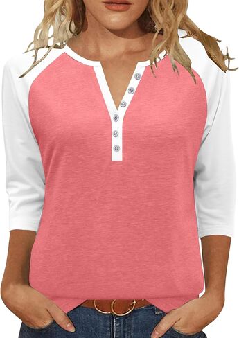 Heymiss Womens Summer Tops 3/4 طول الأكمام الخامسة in Kuwait