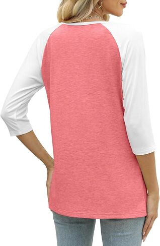 Heymiss Womens Summer Tops 3/4 طول الأكمام الخامسة in Kuwait