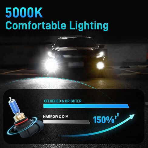 Fits for 2006-2015 Honda Civic Halogen Headlight Bulbs Combo, Ultra Bright 5000K White High Low Beam Headlight Bulbs, Plug and Play, 4 Pack in Saudi Arabia