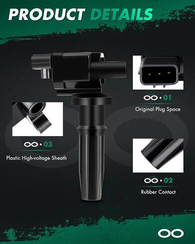 SCITOO Ignition Coil Coils Pack fits for Kia for Sportage 2.4L/2.0L 2011-2016 for K900 5.0L 2015-2017 for Santa Fe Sport 2.4L/2.0L 2013-2016 for Genesis/Equus 5.0L 2012-2016 UF647 C-856 1 PCS in Saudi Arabia