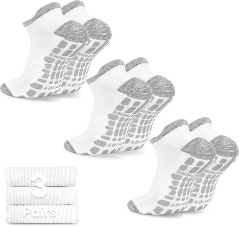 GRPSKCOS Mens Grip Socks 3 Pairs Non Slip Socks for Mens Pilates Yoga Hospital House Sock Size 6-14 in Kuwait