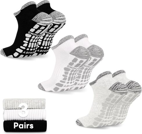 GRPSKCOS Mens Grip Socks 3 Pairs Non Slip Socks for Mens Pilates Yoga Hospital House Sock Size 6-14 in Kuwait