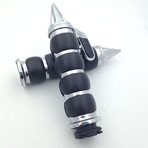 سبايك Xkmt-Chromed 1 "قبضة اليد المطاطية مع رئيس الخانق المحيط متوافق مع سوزوكي الدخيل LC 1500 Boulevard C90 Volusia 800 Boulevard C50 Marauder 800 Boulevard M50 [B019DKIHWA] in Saudi Arabia