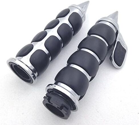 سبايك Xkmt-Chromed 1 "قبضة اليد المطاطية مع رئيس الخانق المحيط متوافق مع سوزوكي الدخيل LC 1500 Boulevard C90 Volusia 800 Boulevard C50 Marauder 800 Boulevard M50 [B019DKIHWA] in Saudi Arabia
