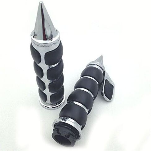 سبايك Xkmt-Chromed 1 "قبضة اليد المطاطية مع رئيس الخانق المحيط متوافق مع سوزوكي الدخيل LC 1500 Boulevard C90 Volusia 800 Boulevard C50 Marauder 800 Boulevard M50 [B019DKIHWA] in Saudi Arabia