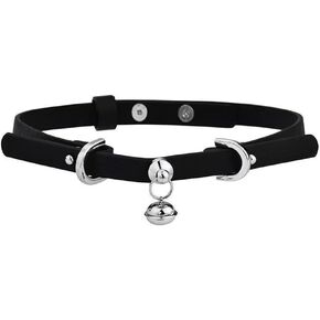 Black Jingle Bell Choker Necklace For Women Men Cool Punk Vintage Goth Style Adjustable Leather Short Collar Chain Sexy Neck Accessories Halloween Costume Cosplay Party Y2K Jewelry Gifts Christmas in Saudi Arabia