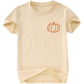 Kid Boys Girls Halloween Terts Termbroidery Pumpkin Thirts Spooky Season Tees Stefits Short Sleeve Fall Tops in Kuwait