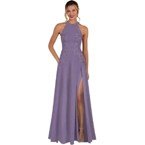 والدة شيفون للسيدات لباس العروس مع فستان ضيف زفاف لرقص Maxi Maxi Halter VS191 in Kuwait