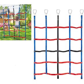 Climbing Net for Kids Outdoor, Climbing Cargo Net, Playground Accessories, Kids Climbing Net Swing Set for Jungle Gyms Playground Obstacle Course Training for Outdoor (Three Colors) in Kuwait