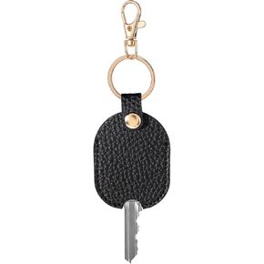 Leather Cars Key Sleeve for Broken Key, Car Keys Loop Replacement Keys Fob Cover Sleeve Broken Car Keychains Protector Holder, Stylish Durable Mini Keyring Holder for Women Men (Black) in Saudi Arabia