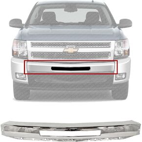 BUMPER PUMPER IMPACT BAR chrome Steel Replace Direct متوافق مع 2009-2013 شيفروليه سيلفرادو 1500/2007-2010 2500 3500 GM1002831 15941850 in Kuwait