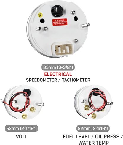 6 Gauge Cluster Kit 0-90 Ohm Vintage Electrical White Dial 4 Color 140 MPH GPS Speedometer 8000 PRM Tachometer Signal Filter Volt Fuel Level Water Temp Oil Pressure Car Automotive Gauge Set in Kuwait