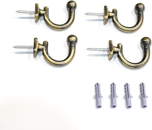 Curtain Holdbacks,4 Pack Zinc Alloy Curtain Tie Backs Wall Mounted Curtain Tieback Hook for Drapes,Durable Curtain Tiebacks Home Decor (Matte Black) in Saudi Arabia
