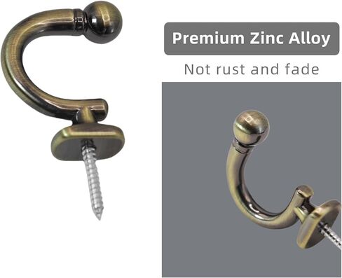 Curtain Holdbacks,4 Pack Zinc Alloy Curtain Tie Backs Wall Mounted Curtain Tieback Hook for Drapes,Durable Curtain Tiebacks Home Decor (Matte Black) in Saudi Arabia