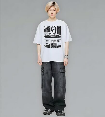 Legendary JDM Racing Sports Car Iconic 911 Silhouette T-Shirt, Unisex Vintage Y2K Oversized Graphic T-Shirt, Retro Design in Saudi Arabia