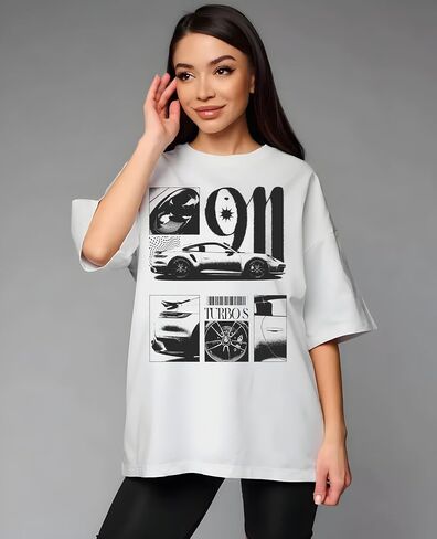 Legendary JDM Racing Sports Car Iconic 911 Silhouette T-Shirt, Unisex Vintage Y2K Oversized Graphic T-Shirt, Retro Design in Saudi Arabia