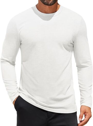 COOFANDY Mens Long Sleeve T Shirts Crew Neck Casual Basic Tee Shirt Lightweight Pullover Shirts in Saudi Arabia