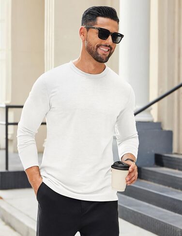 COOFANDY Mens Long Sleeve T Shirts Crew Neck Casual Basic Tee Shirt Lightweight Pullover Shirts in Saudi Arabia