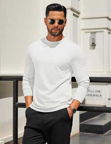 COOFANDY Mens Long Sleeve T Shirts Crew Neck Casual Basic Tee Shirt Lightweight Pullover Shirts in Saudi Arabia