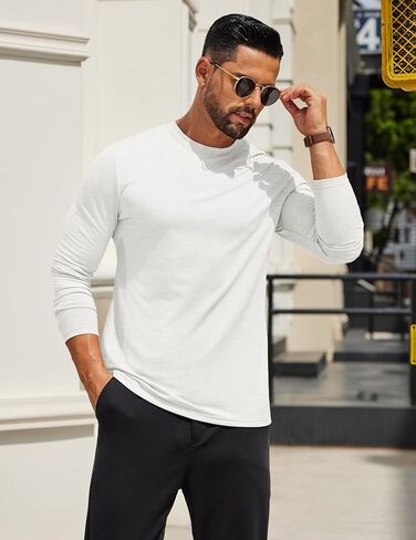 COOFANDY Mens Long Sleeve T Shirts Crew Neck Casual Basic Tee Shirt Lightweight Pullover Shirts in Saudi Arabia