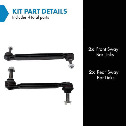 TRQ Front & Rear Sway Bar Stabilizer Link Set Compatible with 2016-2019 Fiat 500X 2017-2021 Jeep Compass 2015-2021 Renegade in Saudi Arabia