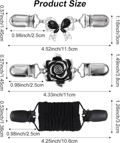 3 PCS Retro Weist Cincher Clip Set عتيقة شال مرونة شال من طوق الظهر الظهر بانت الخصر مشدود ملابس السترة سترة سترة مقطع للنساء 3 أنماط in Kuwait