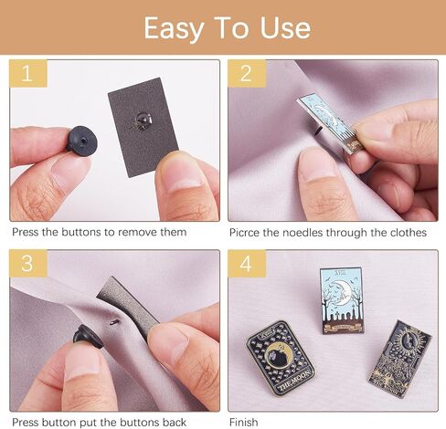 Ornaland 5 Pieces 5 Styles Enamel Pin Tarot Card Brooch Pins Set The Moon Tarot Card Pin Gunmetal Brass Brooch Divination Lapel Pins Accessory for for Jackets Clothes Hats Decorations in Saudi Arabia