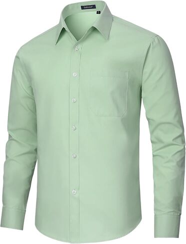 Enlision Mens Dress Shirts Long Sleeve Button Down Shirt for Men Regular Fit Business Casual Shirt and Tie Sets for Wedding in Saudi Arabia