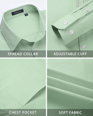 Enlision Mens Dress Shirts Long Sleeve Button Down Shirt for Men Regular Fit Business Casual Shirt and Tie Sets for Wedding in Saudi Arabia