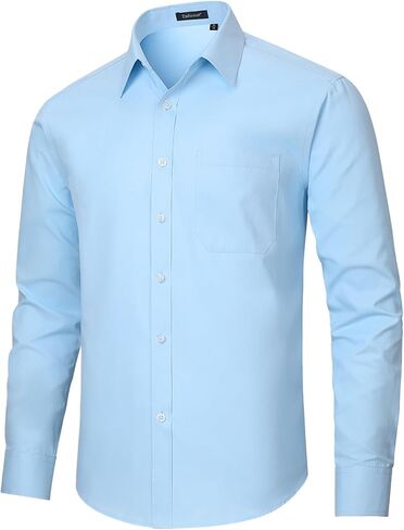 Enlision Mens Dress Shirts Long Sleeve Button Down Shirt for Men Regular Fit Business Casual Shirt and Tie Sets for Wedding in Saudi Arabia