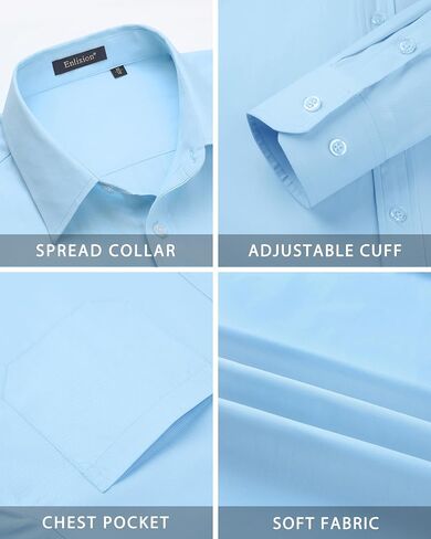 Enlision Mens Dress Shirts Long Sleeve Button Down Shirt for Men Regular Fit Business Casual Shirt and Tie Sets for Wedding in Saudi Arabia