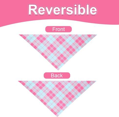 Christmas Dog Bandanas Small 2PCS, 4 Pattern Holiday Plaid Scarf for Boy and Girl, Triangle Reversible Bibs Breed for Puppy Pets in Kuwait