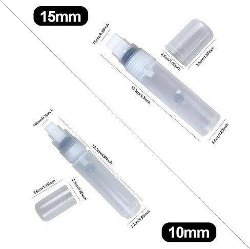 Refillable Paint Markers 2 Pcs/Pack 1mm Extra Fine Tips - Clear Watercolor Brush Pens for Acrylic Permanent Paint Empty Markers for Watercolor Painting, Doodling, and DIY Art in Saudi Arabia