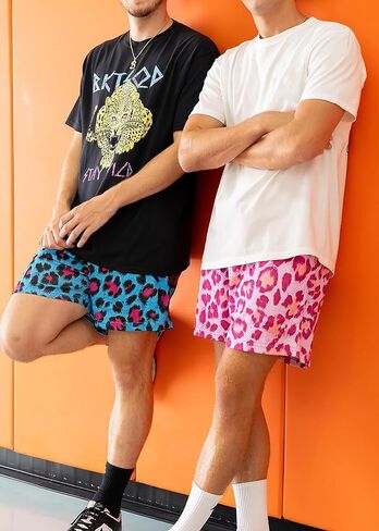 MECH-ENG Men's Casual Graphic Shorts Leopard Print Drawstring Running Gym Lightweight Athletic Shorts in Kuwait