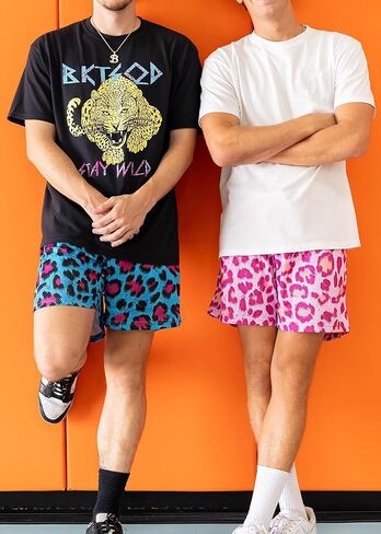 MECH-ENG Men's Casual Graphic Shorts Leopard Print Drawstring Running Gym Lightweight Athletic Shorts in Kuwait