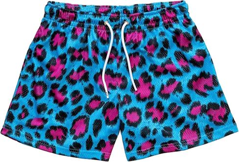 MECH-ENG Men's Casual Graphic Shorts Leopard Print Drawstring Running Gym Lightweight Athletic Shorts in Kuwait